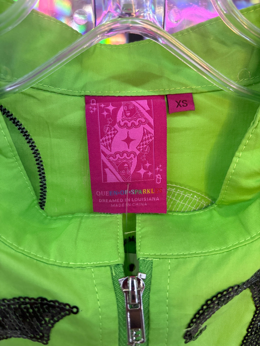 Queen of Sparkles QOS NWT Green Halloween Romper XS
