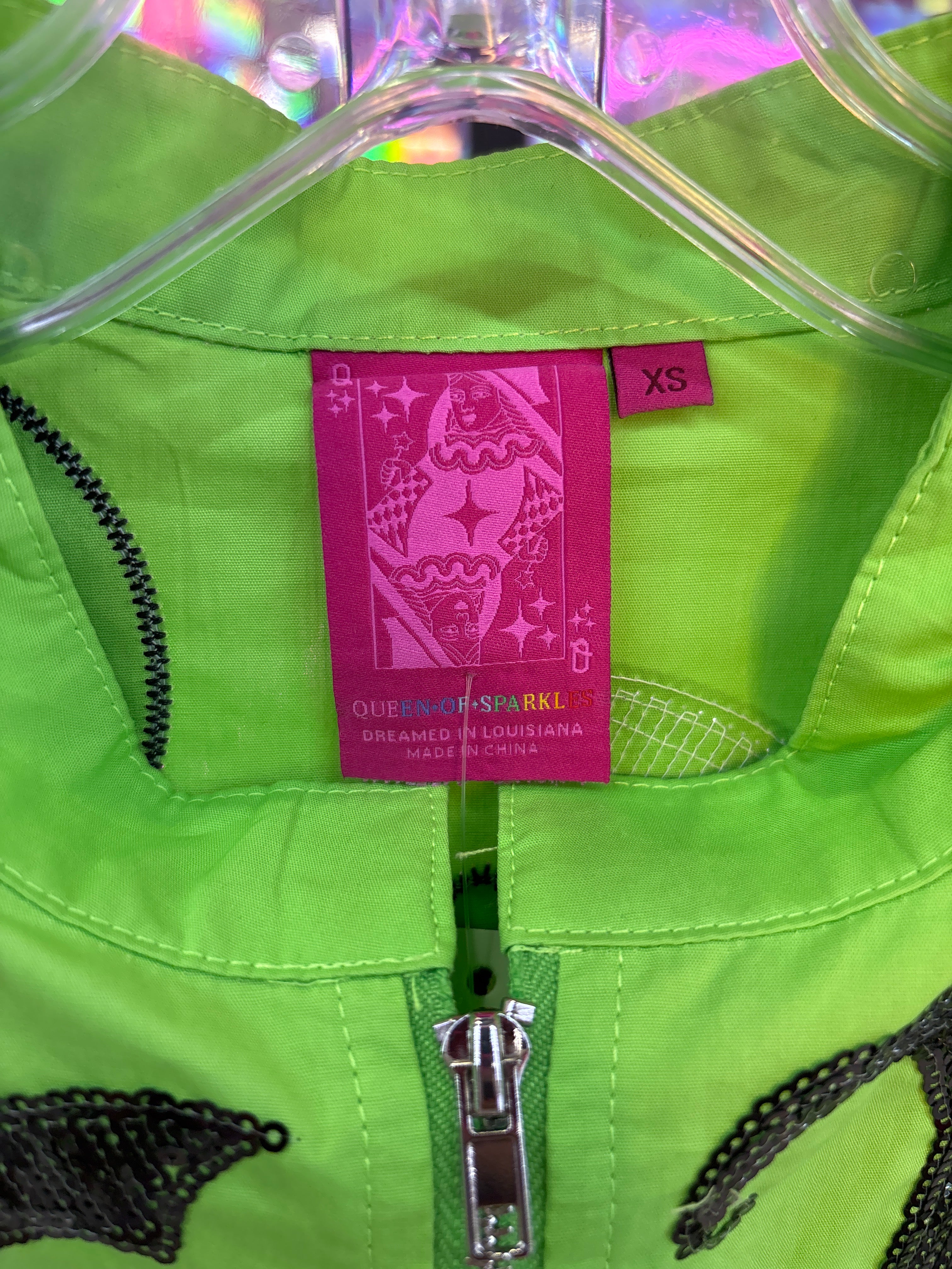 Queen of Sparkles QOS NWT Green Halloween Romper XS