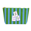 Mahjong Bag Preppy tile bag | Crinkle green & blue stripe