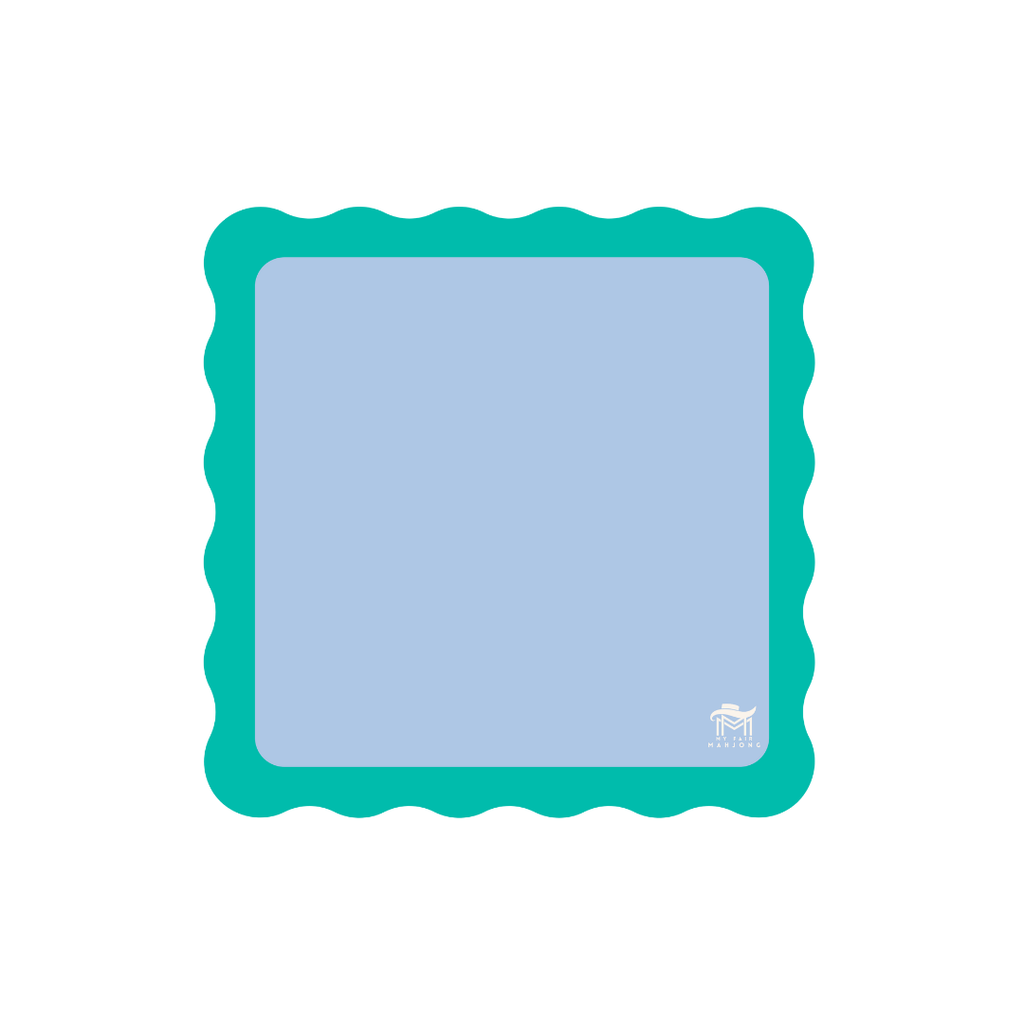 My Fair Mahjong MINI MAHJONG MAT  |  Color Wave  |  21" x 21": Orange Center- Pink Scallop