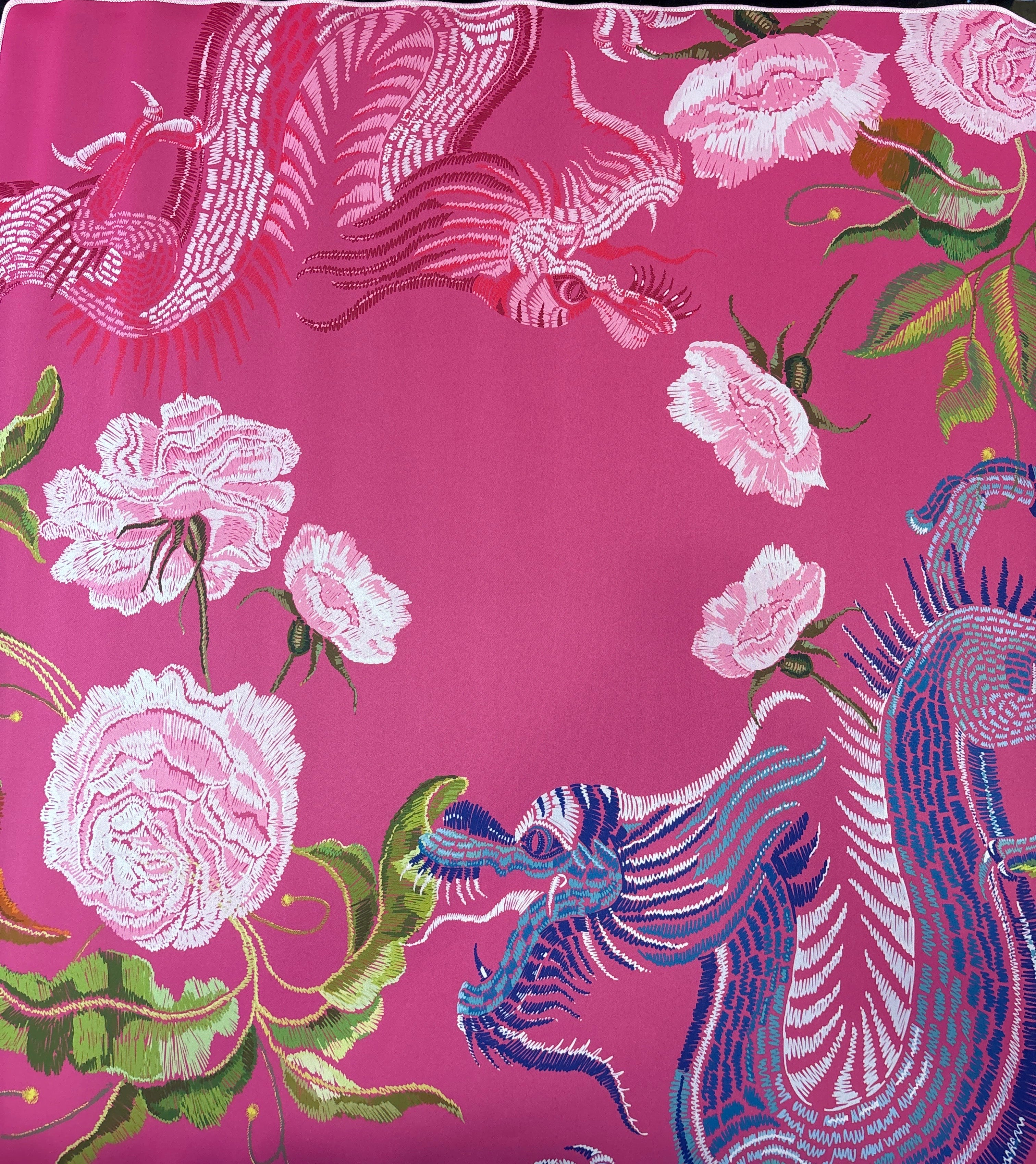 Dragon Hot Pink Bespoke Mahjong Mat