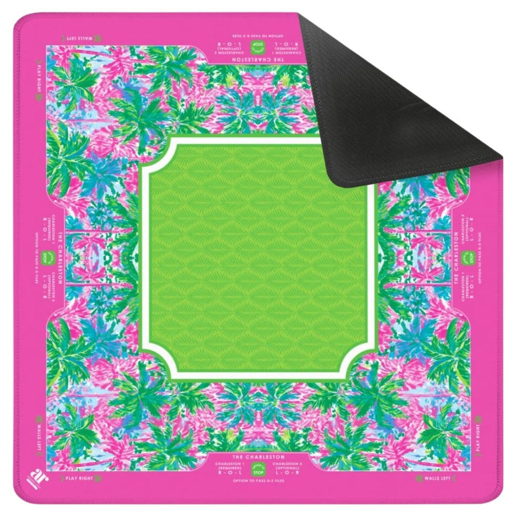 NEOPRENE Palm Beach Collection Mahjong Mat | Pink Blue Lime: Tropical Pink Lime