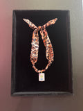 Mahjong Tile Scarf Necklace- Leopard with 2 Dot