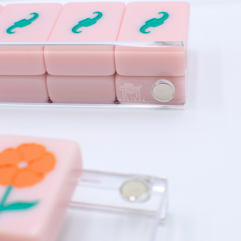 My Fair Mahjong MAHJONG RACKS | Premium Acrylic | 4 Racks + 4 Pushers: Solid Macaron Blue