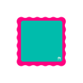 My Fair Mahjong MINI MAHJONG MAT  |  Color Wave  |  21" x 21": Green Center- Pink Scallop