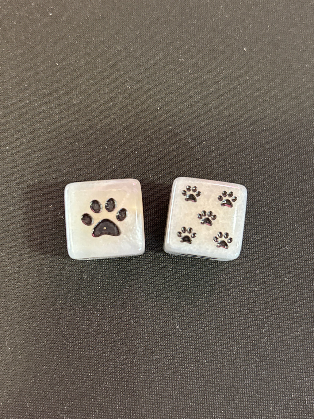 Paw Print Dog Mahjong Dice set of 2