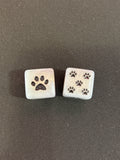 Gray Paw Print Mahjong Dice