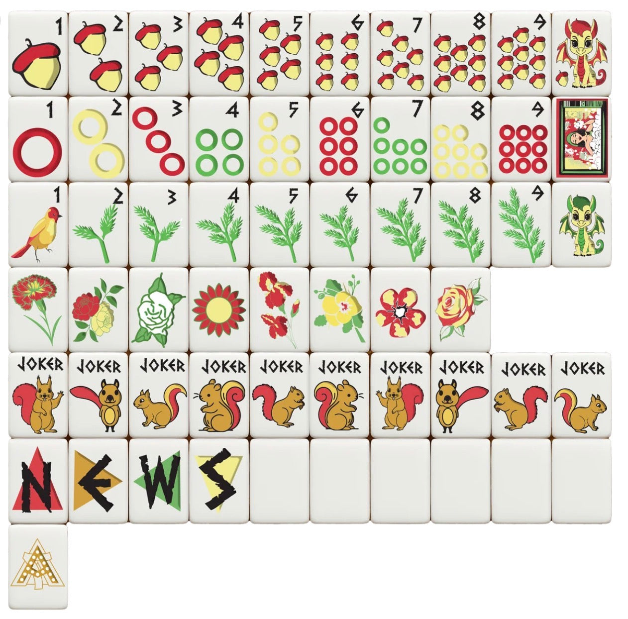 Mahjong Sisterhood Alpha Delta Gamma Bid Day Bundle - Mahjong Tiles, Mat, and Shufflers