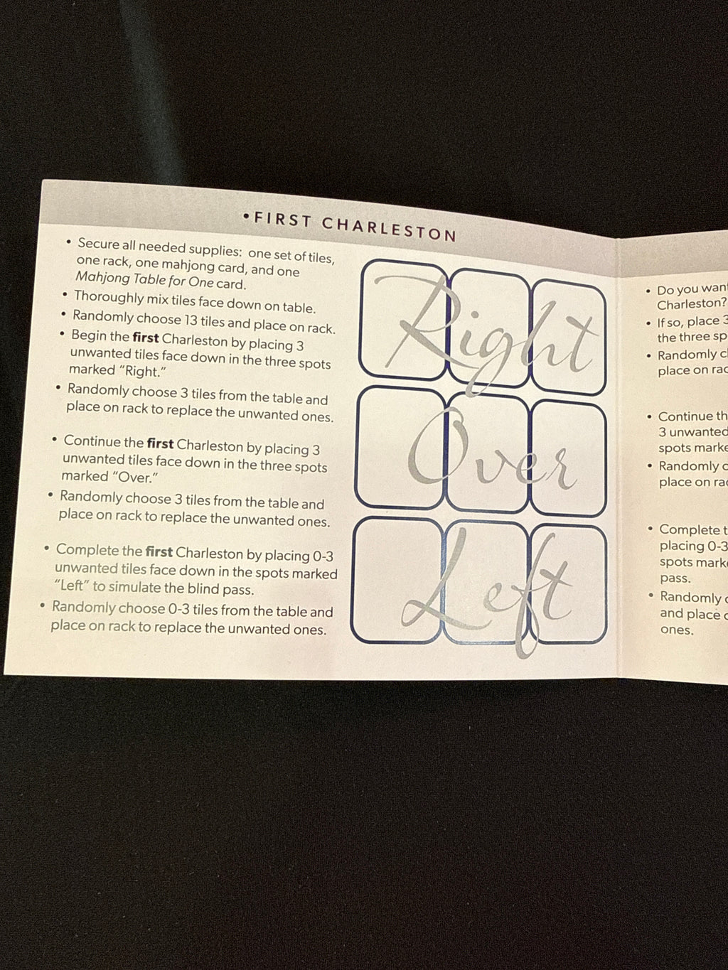 Mahjong Table for One Card