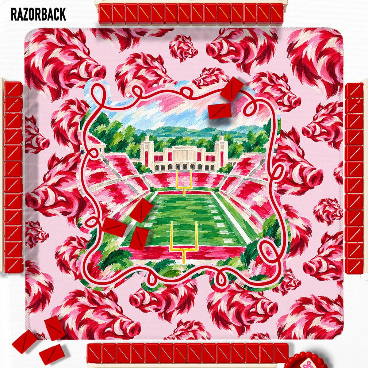Mahjong Mat 31", Football, LSU Louisiana Tigers Purple