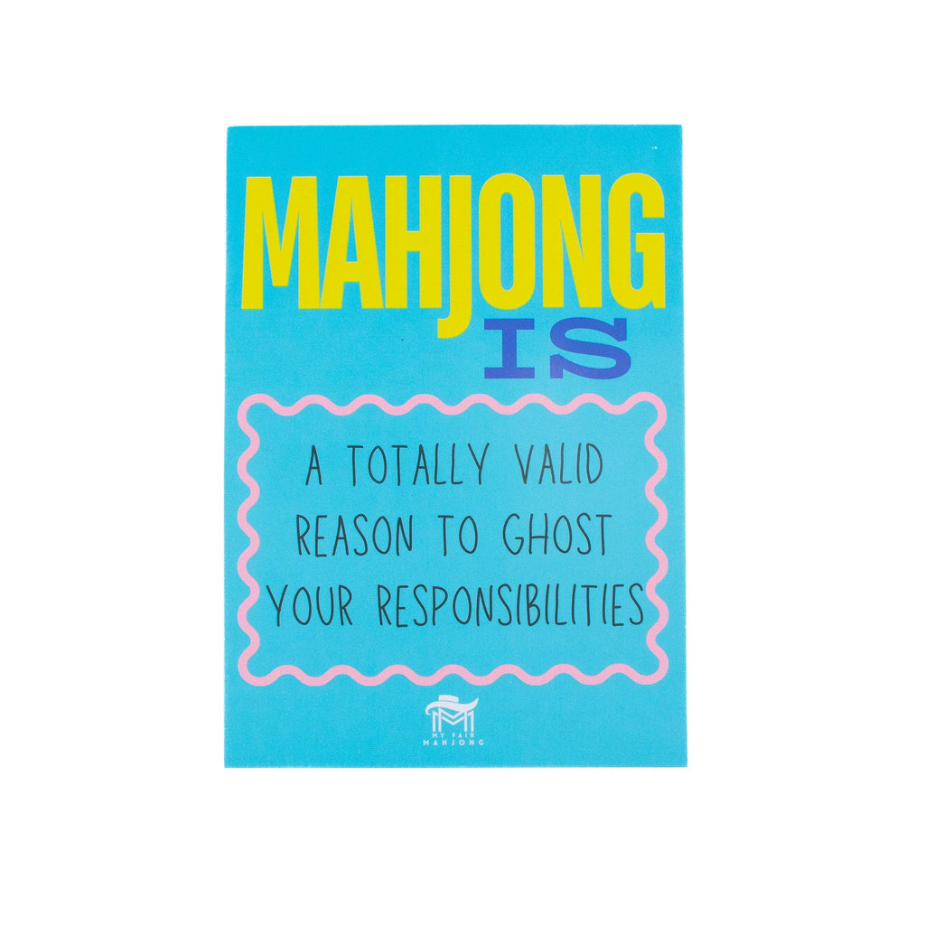 My Fair Mahjong MAHJONG SHUFFLE CARD  |  Mahjong Is Series  |  Sized to Store with League Cards: Pink- Harmless Cult