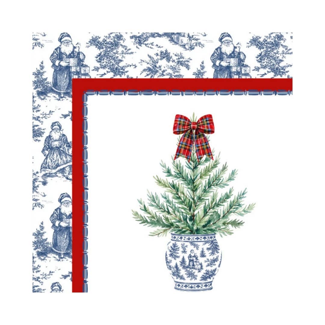 NEOPRENE Tartan Toile Noël Mahjong Mat | Holiday Christmas
