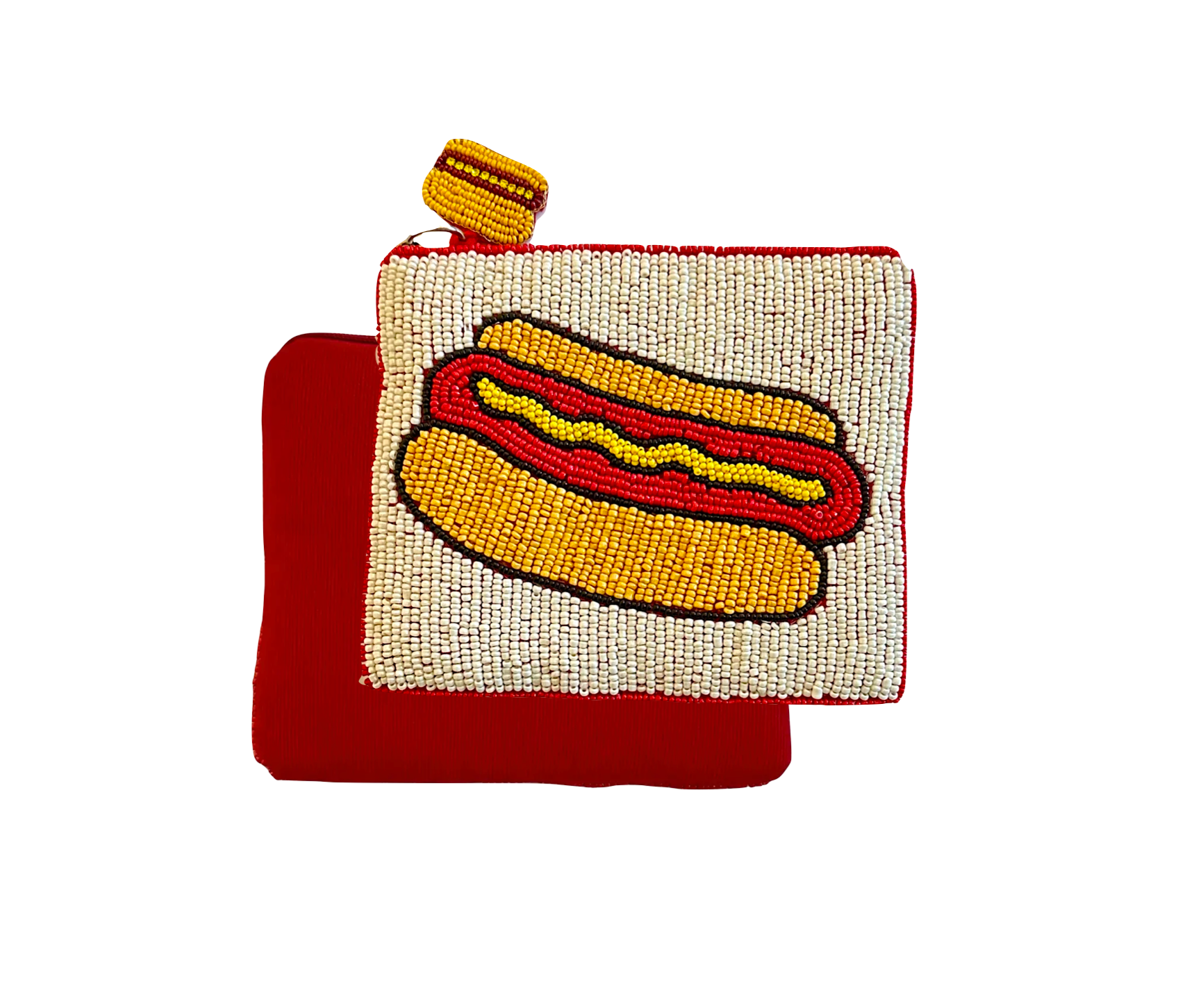 Hot Dog Coin Purse, Hotdog Beaded Bag