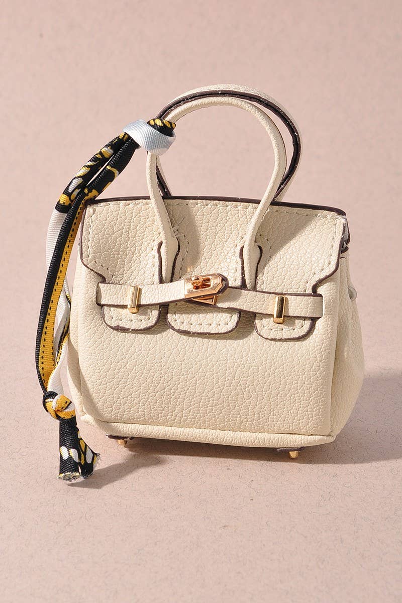 MINI BIRKIN PURSE KEYCHAIN  : Dark brown