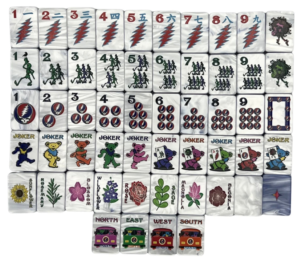 Grateful Dead Tiles (Stealie BlueTye Dye Pearl) - Bespoke Mahjong (Copy)