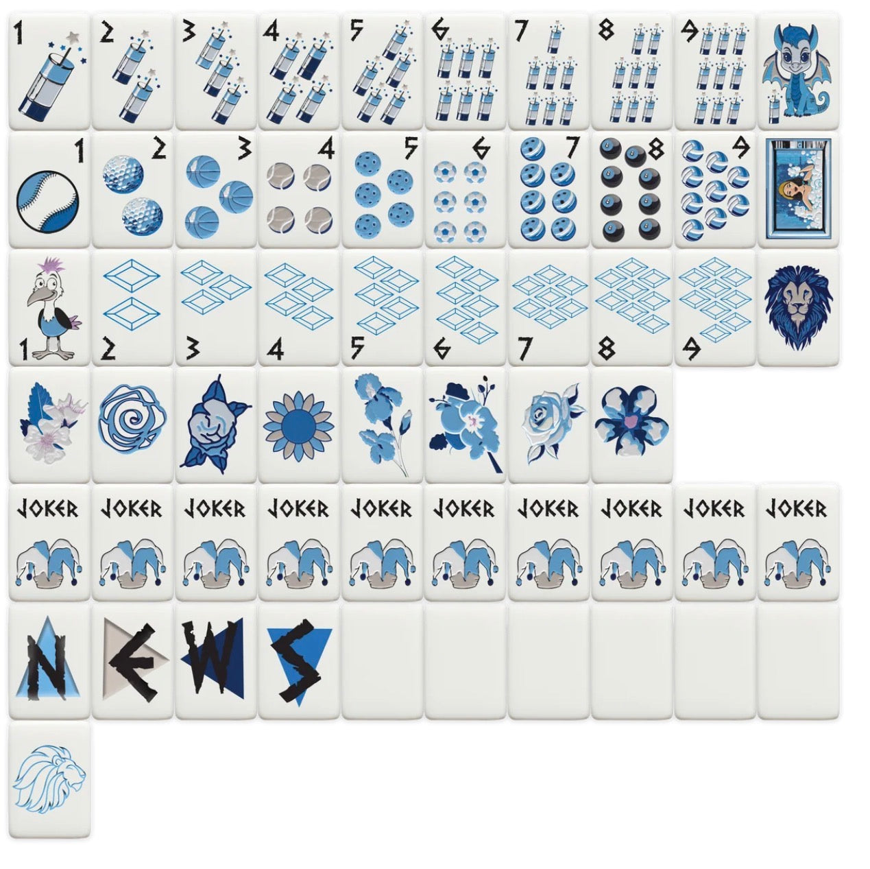 Mahjong Sisterhood Alpha Delta Pi Bid Day Bundle - Mahjong Tiles, Mat, and Shufflers