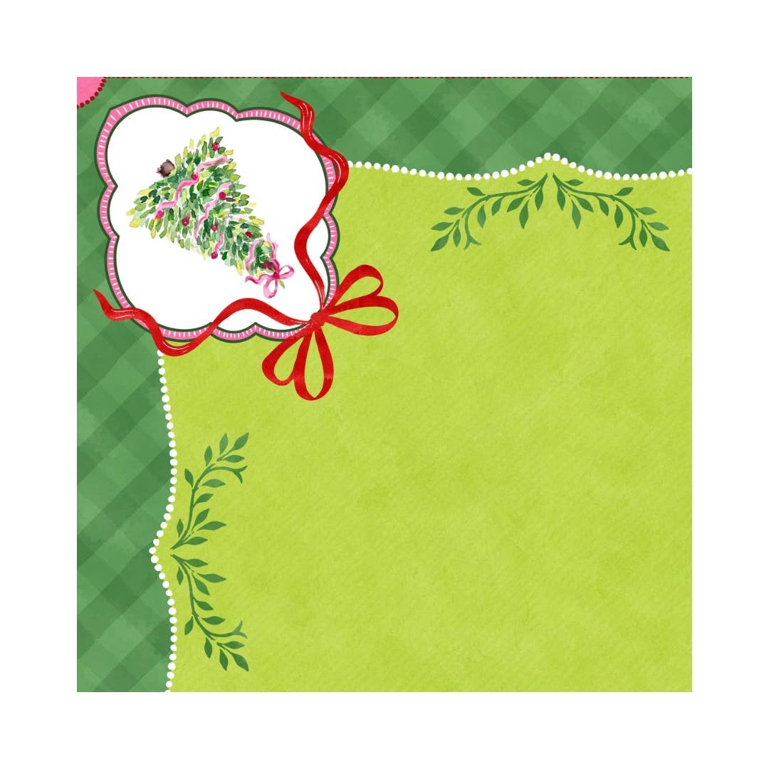 NEOPRENE Holiday Mahjong Mat | Watercolor Christmas Trees