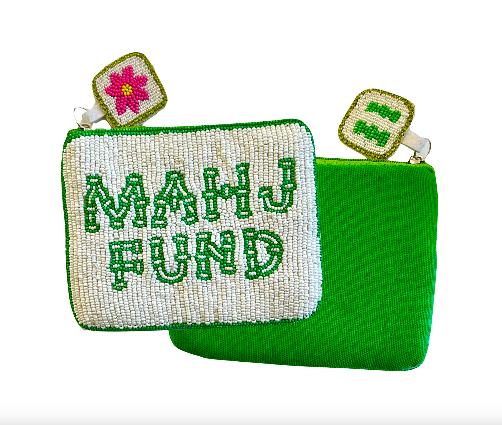 Mahjong Coin Purse, Mahj Fund, Beaded Bag