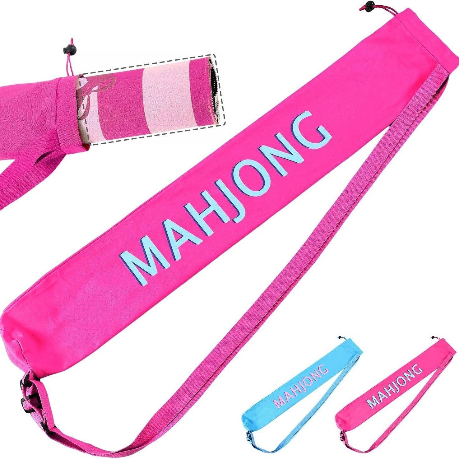 Mahjong Travel Bag – Large Capacity Crossbody Storage Tote: Blue (Polyester)
