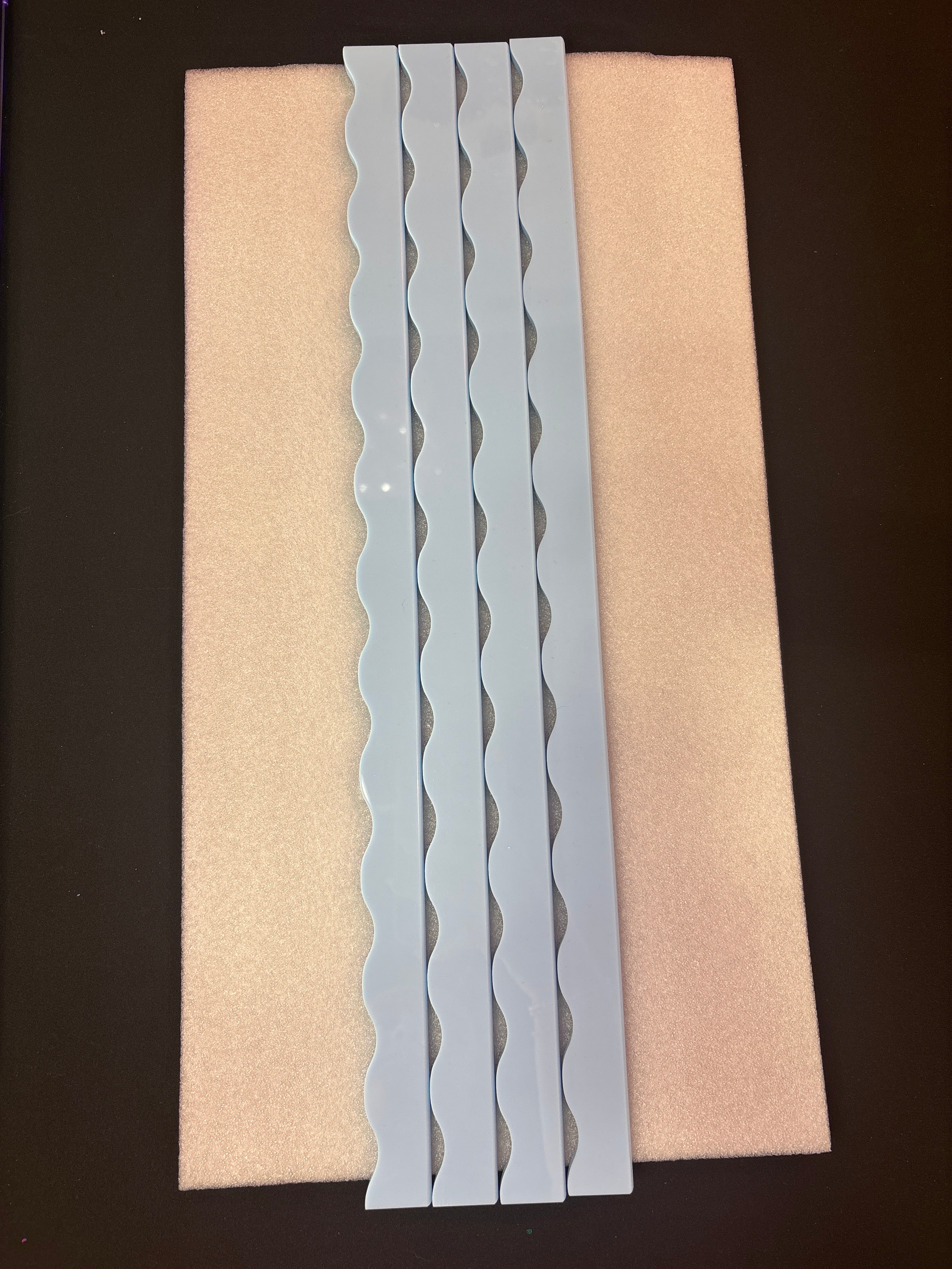 My Fair Mahjong MAHJONG RACK PUSHER ADD ON-MAGNETIC | Premium Acrylic Set(4): Scalloped Solid Blue
