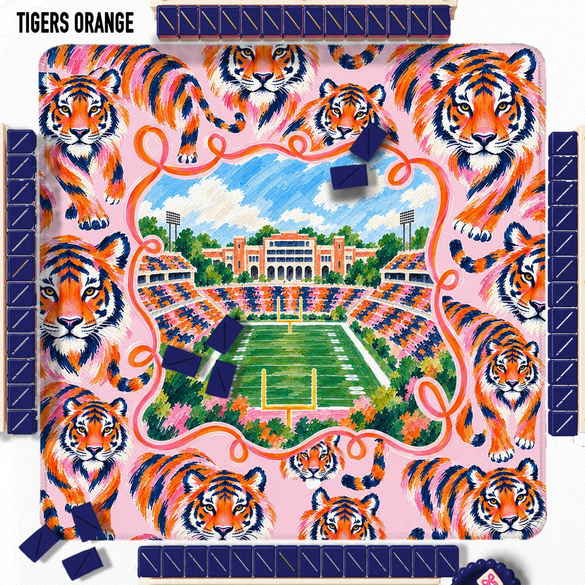 Mahjong Mat 31", Alabama Football, Elephant Neoprene 31.5 x 31.5