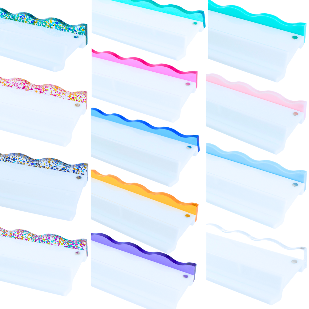 My Fair Mahjong MAHJONG RACK PUSHER ADD ON-MAGNETIC | Premium Acrylic Set(4): Transparent-Wavy-Pink