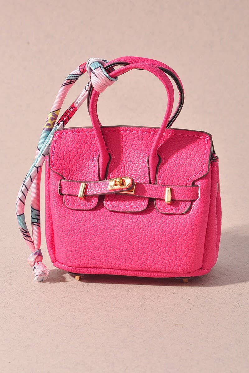 MINI BIRKIN PURSE KEYCHAIN  : Fuchsia