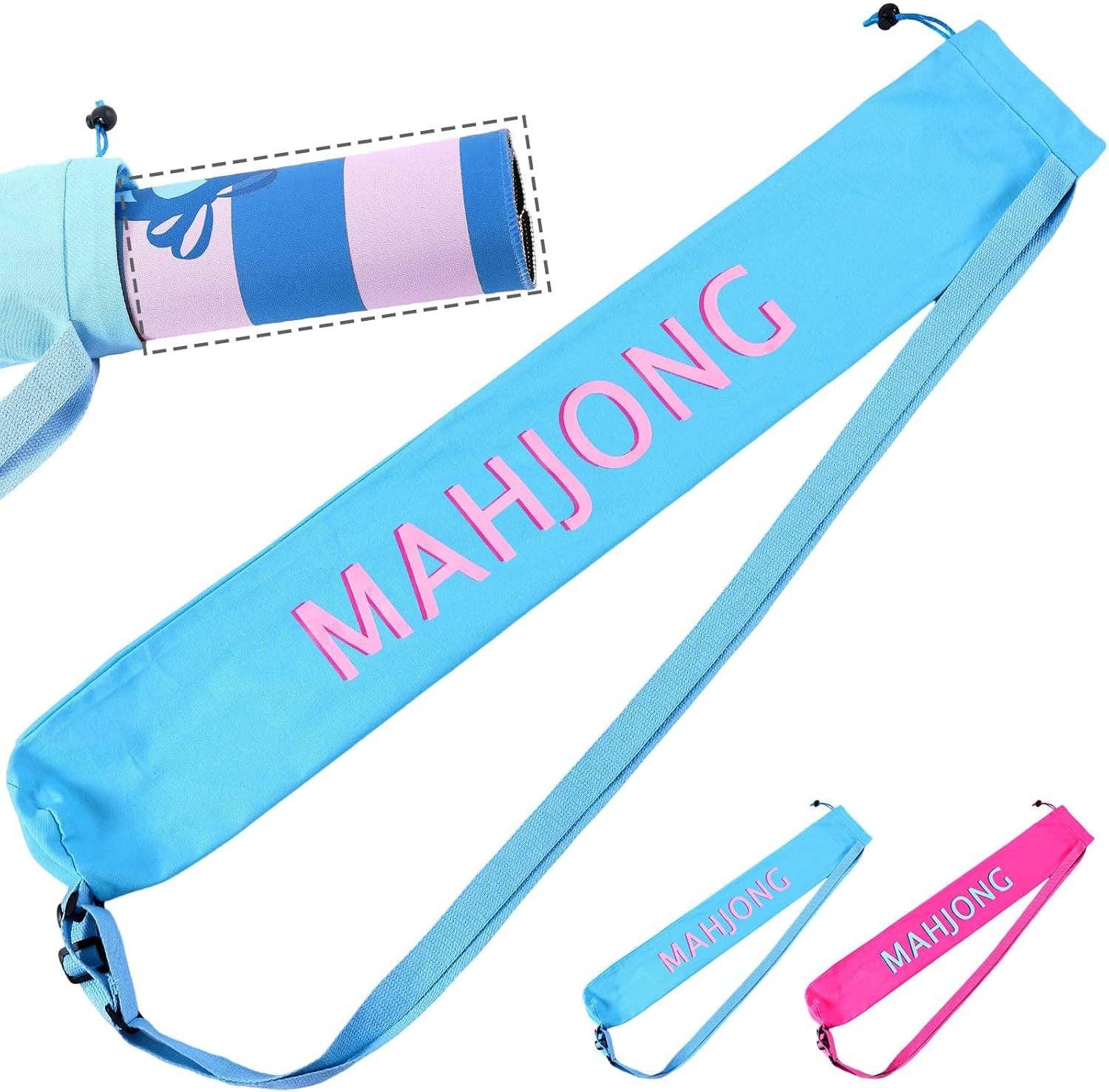 Mahjong Travel Bag – Large Capacity Crossbody Storage Tote: White