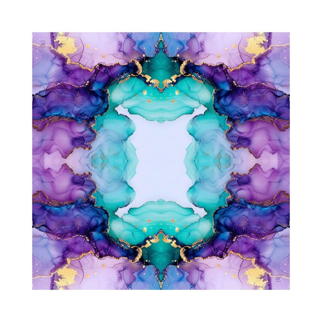 Purple Aqua Mahjong Mat | The Grand Marble Collection : 31.5" x 31.5"