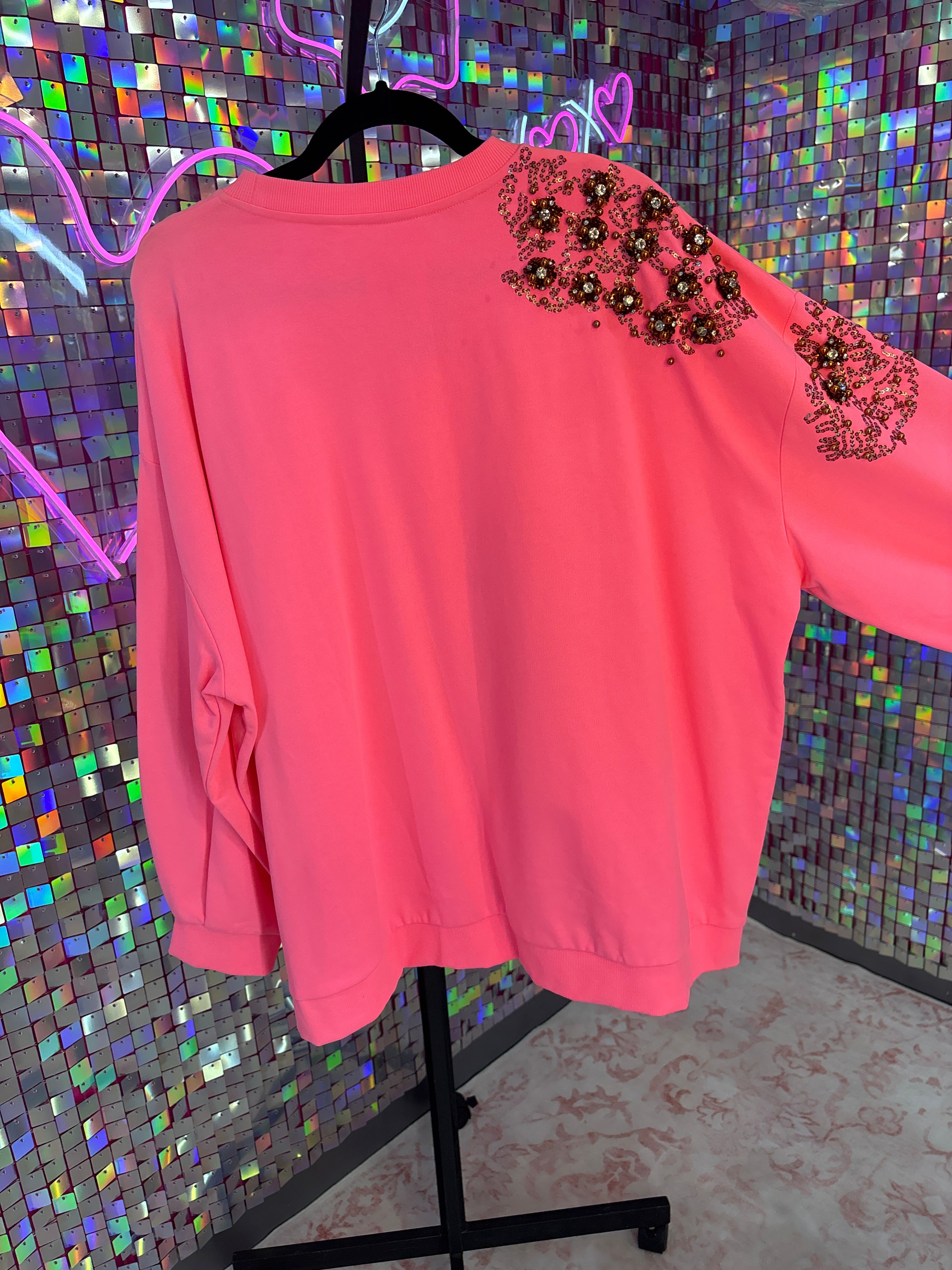 Queen of Sparkles QOS NWOT Pink Diet Coke Sweatshirt XL