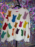 Queen of Sparkles QOS EUC Peeps Easter Sweatshirt