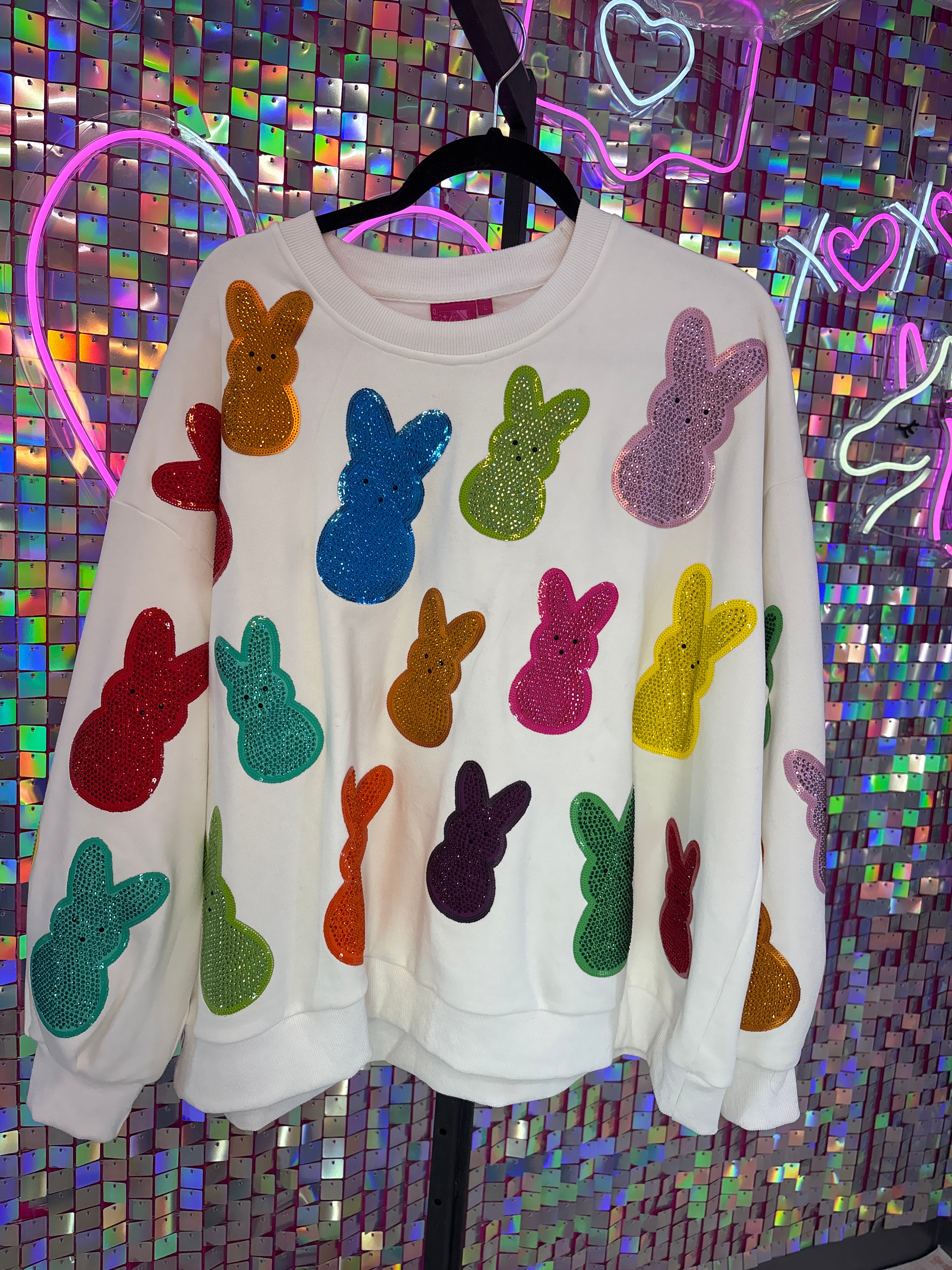 Queen of Sparkles QOS EUC Peeps Easter Sweatshirt