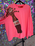 Queen of Sparkles QOS NWOT Pink Diet Coke Sweatshirt XL