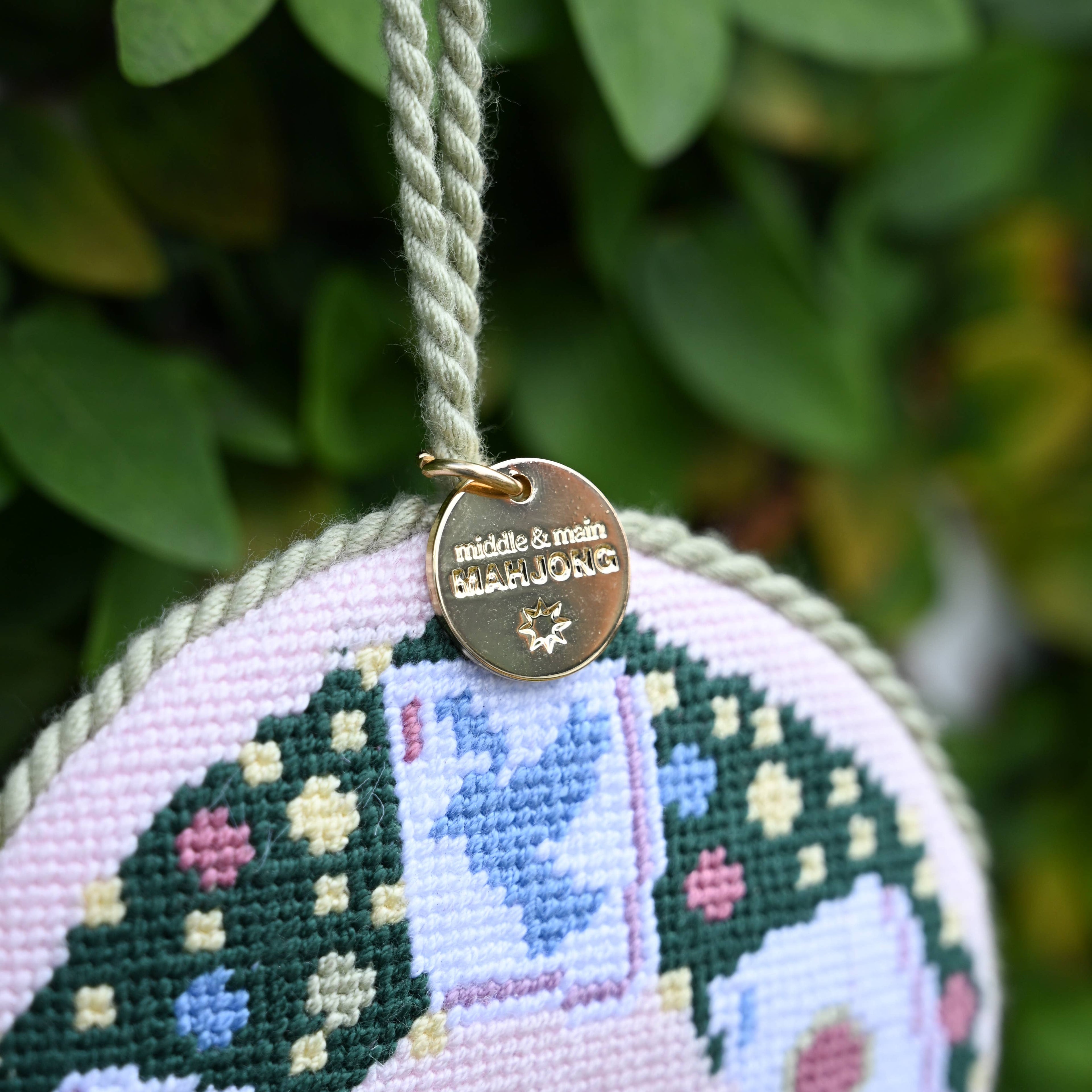 Mahjong Memento Needlepoint Ornament