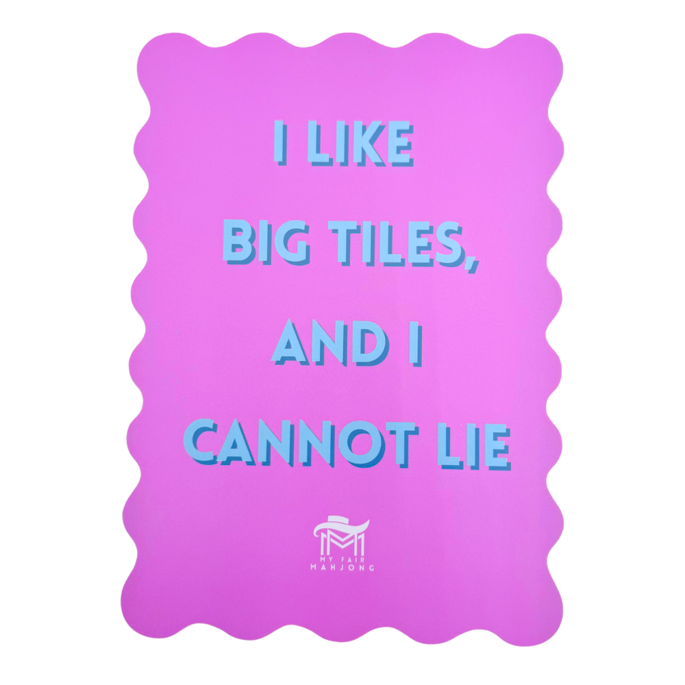 My Fair Mahjong MAHJONG SHUFFLE CARD  |  Scalloped Edges & Bright Colors  |  Sized to Store with Mahjong League Cards: 02- PINK- LOVE LANGUAGE