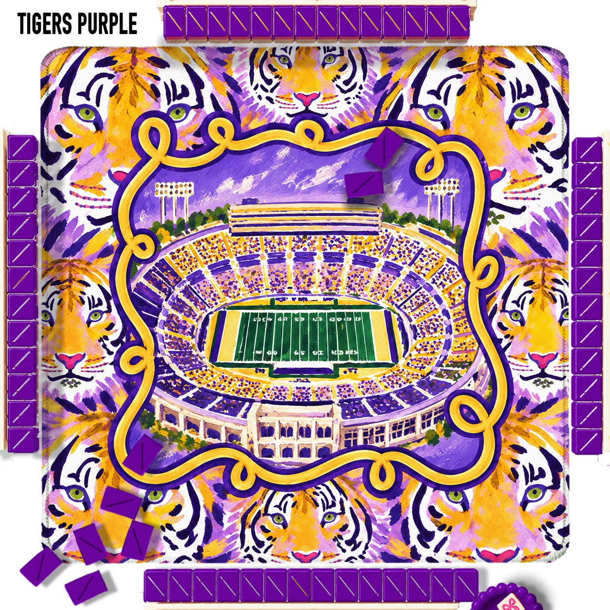Mahjong Mat 31", Football, Grace Christian Rams Knoxville TN Tennessee
