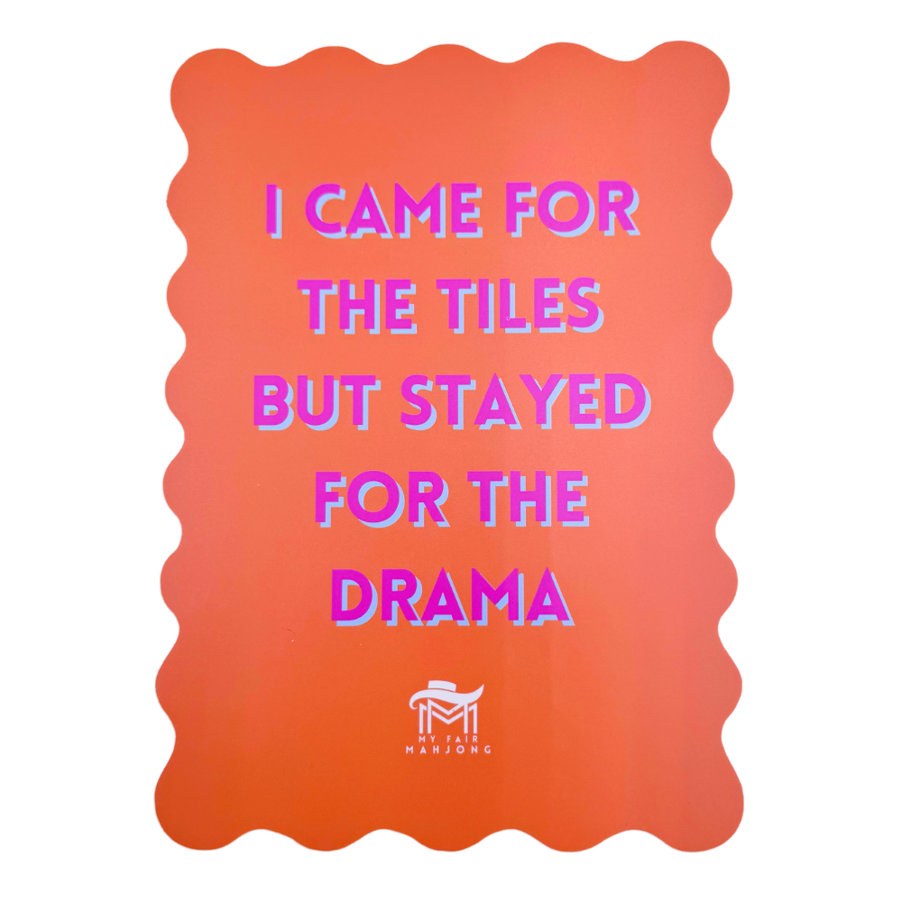 My Fair Mahjong MAHJONG SHUFFLE CARD  |  Scalloped Edges & Bright Colors  |  Sized to Store with Mahjong League Cards: 02- PINK- LOVE LANGUAGE