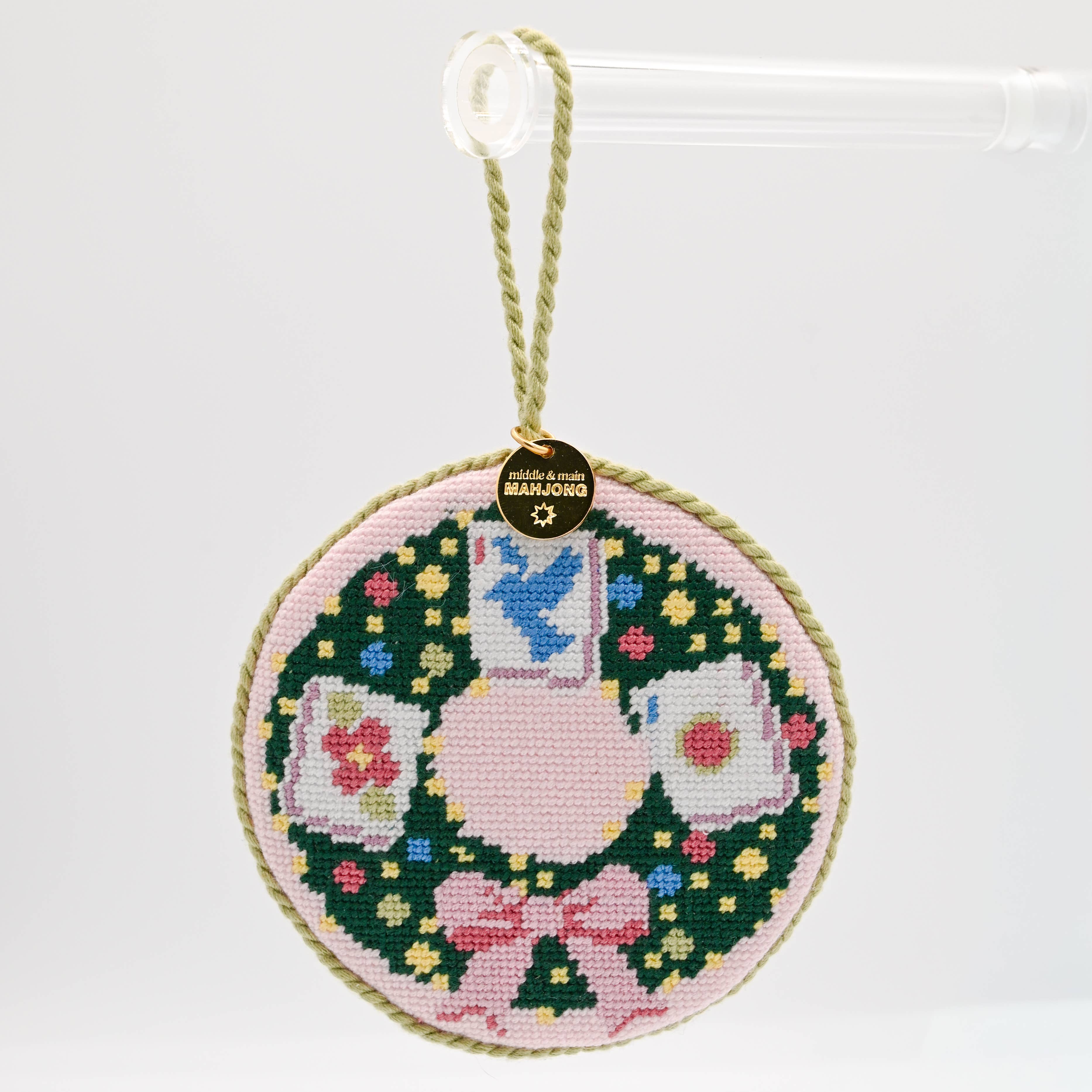 Mahjong Memento Needlepoint Ornament
