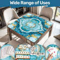 Coastal Aqua Mahjong Mat | The Grand Marble Collection: 33" x 33"