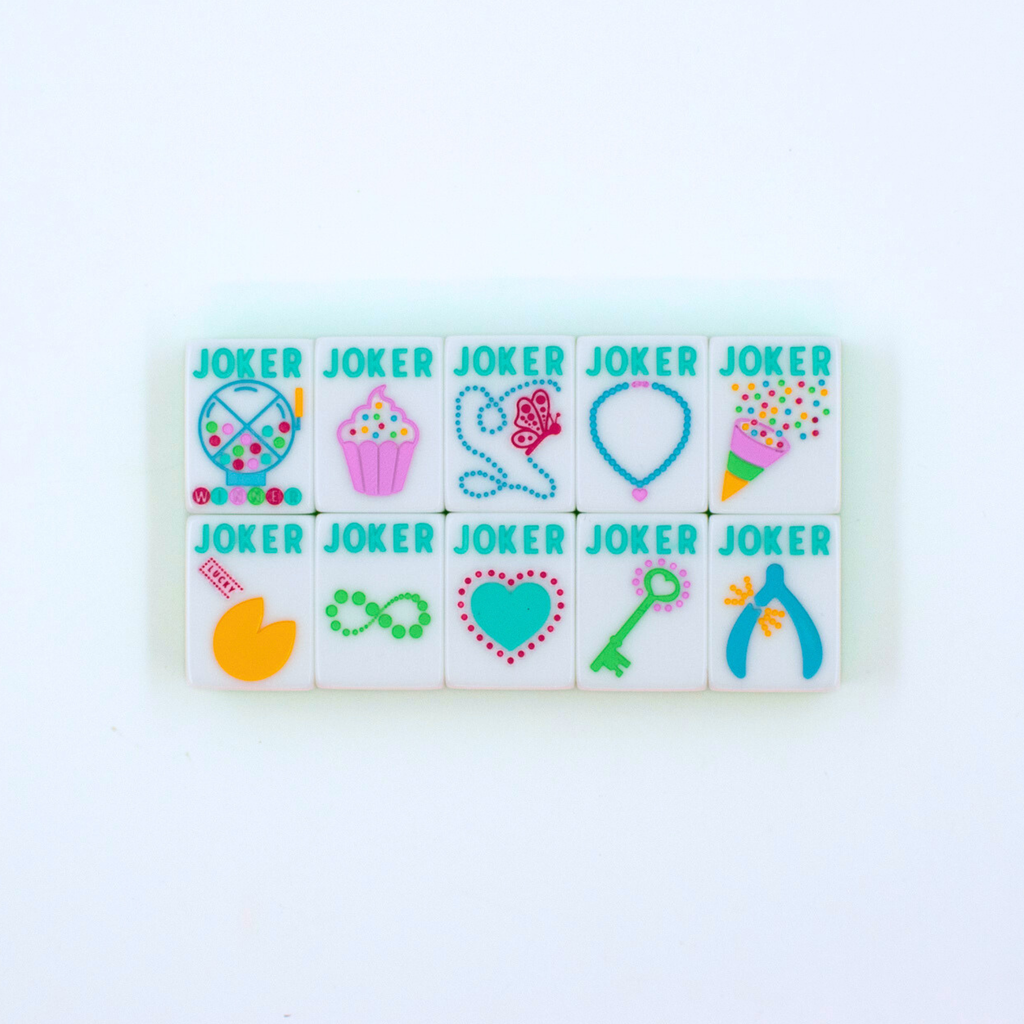 My Fair Mahjong Crystal Confetti Lemon-Lime | Mahjong with a Sprinkle of Color and Joy | 1.25" x 0.9" x 0.7"