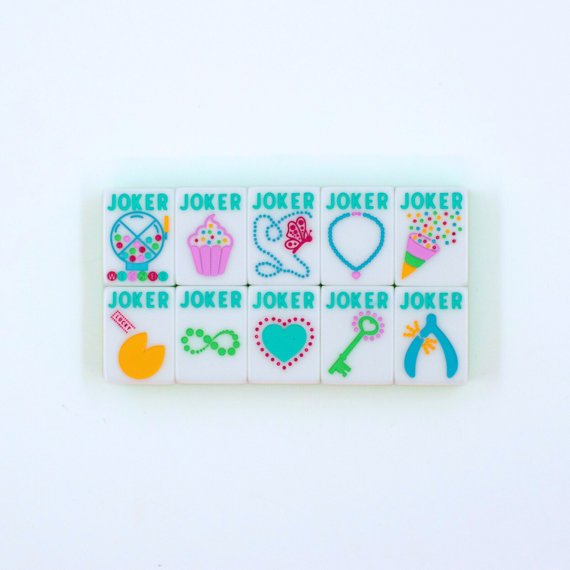 My Fair Mahjong Crystal Confetti Lemon-Lime | Mahjong with a Sprinkle of Color and Joy | 1.25" x 0.9" x 0.7"