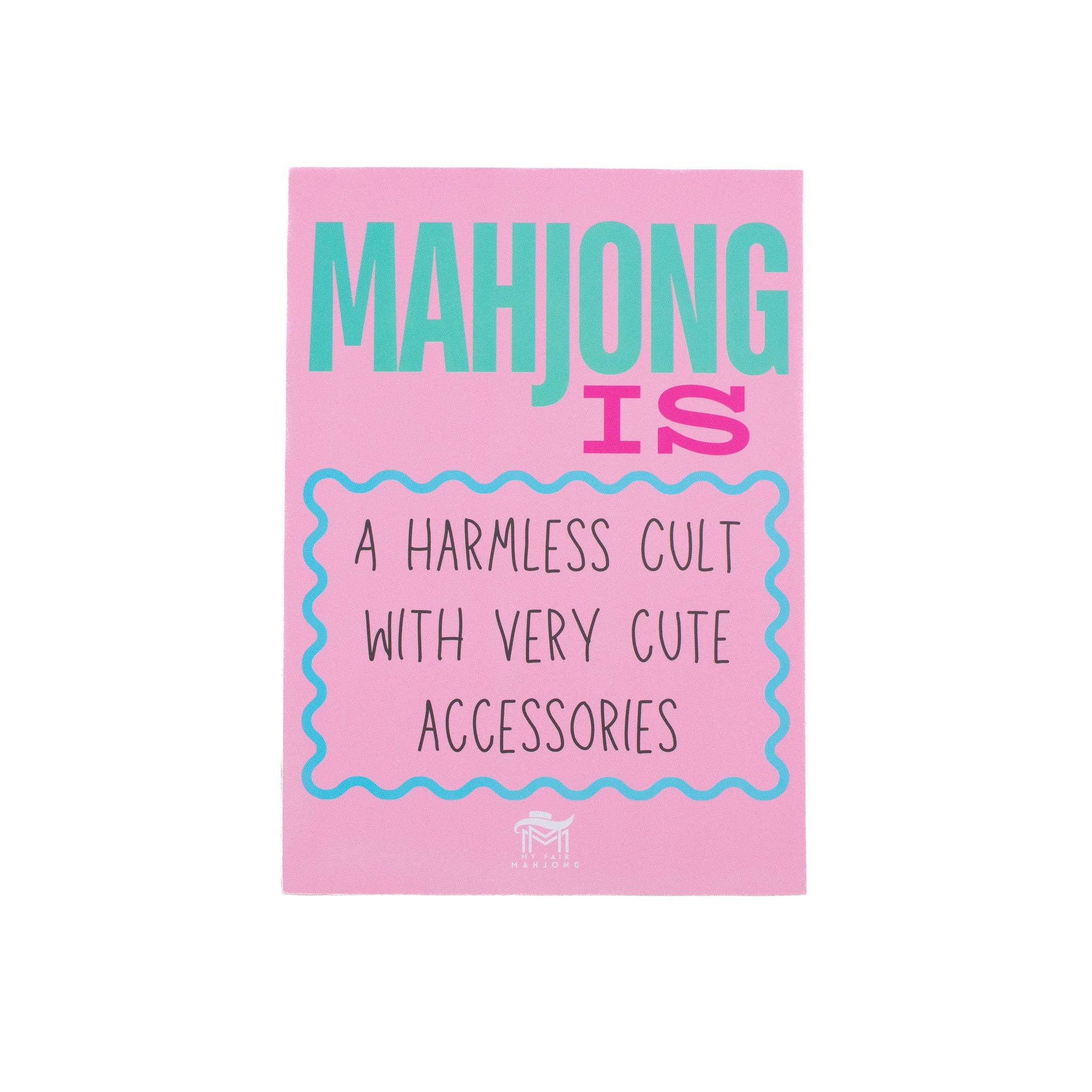 My Fair Mahjong MAHJONG SHUFFLE CARD  |  Mahjong Is Series  |  Sized to Store with League Cards: Blue- Cheaper than Therapy