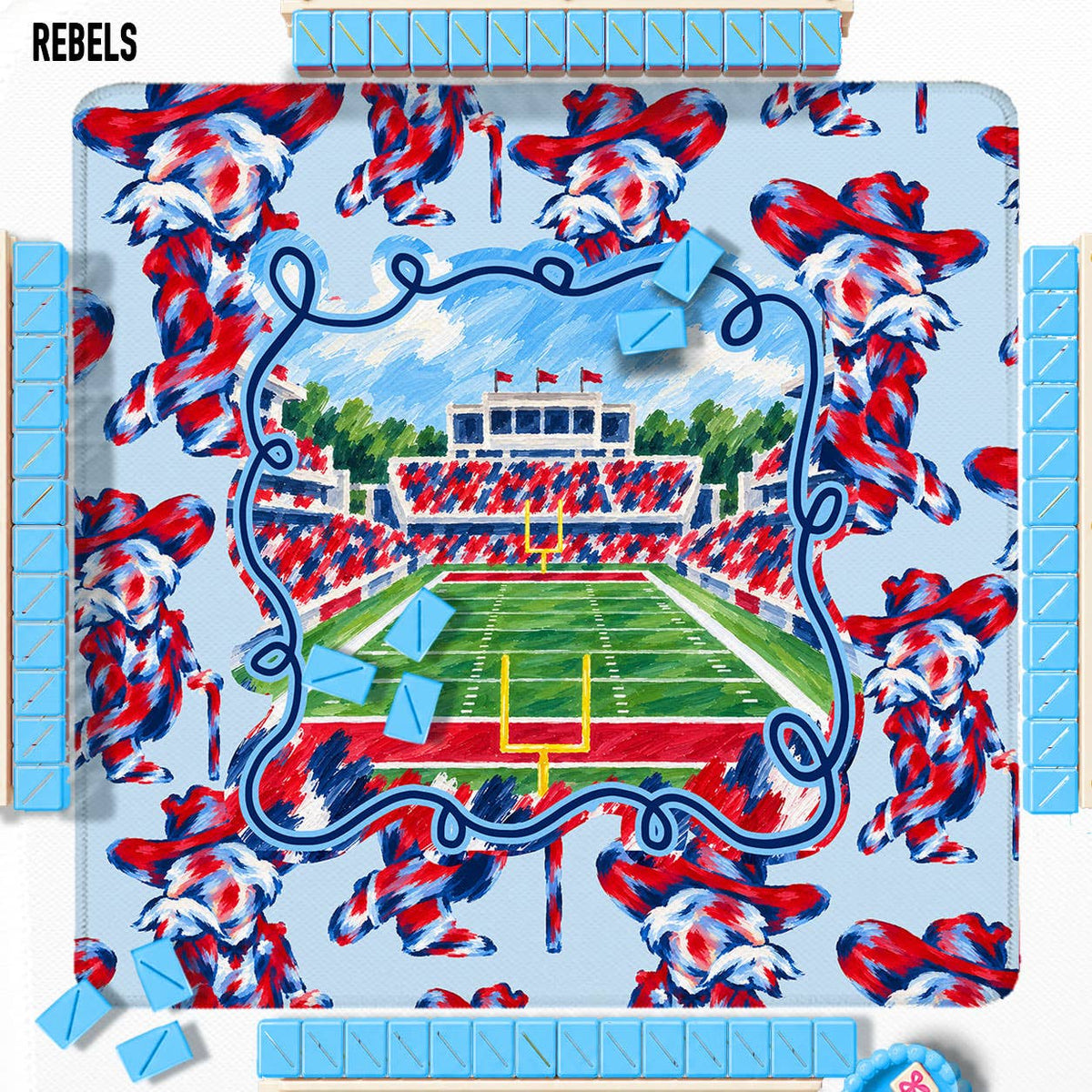 Mahjong Mat 31", Football, Grace Christian Rams Knoxville TN Tennessee