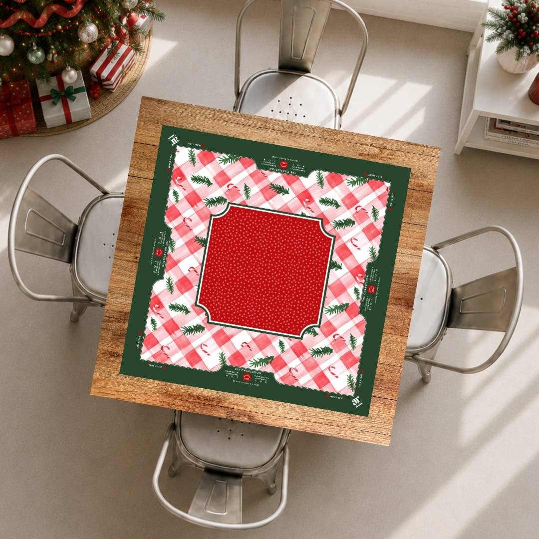 NEOPRENE Candy Cane Lane Holiday Mahjong Mat | Christmas