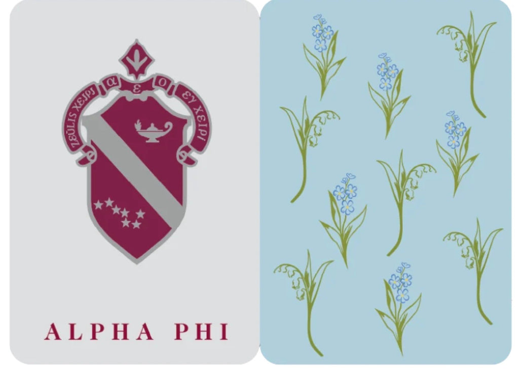 Mahjong Sisterhood Alpha Phi Bid Day Bundle- Mahjong Tiles, Mat, and Shufflers