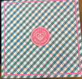 Peace Love Mahjong Plaid & Stripes Gingham- Teal Bloom Mahjong Mat