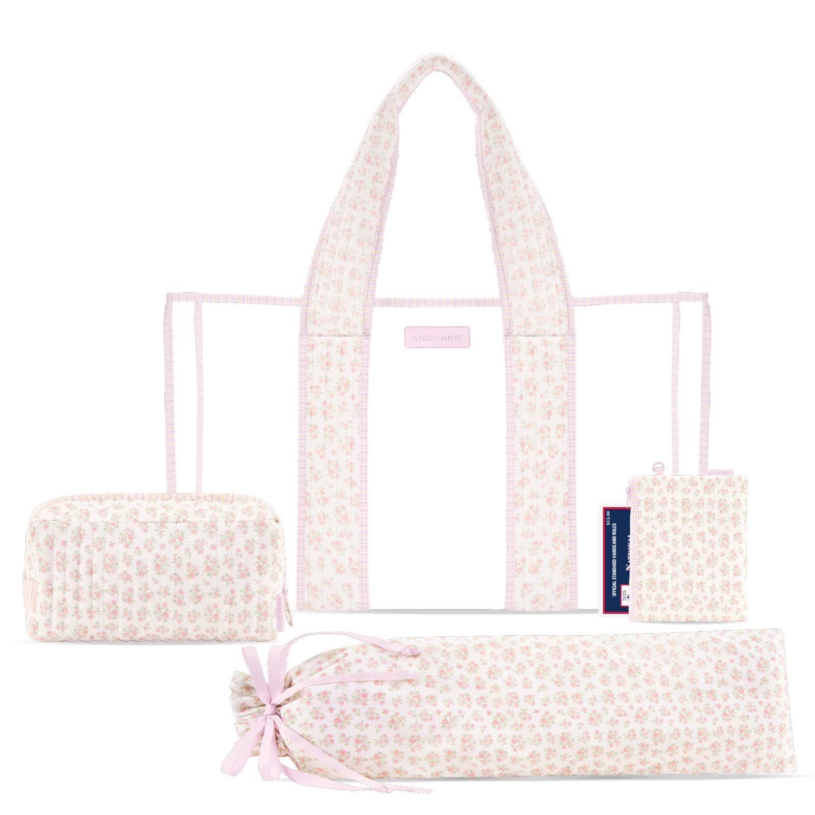 Case-Mate Mahjong Jelly Tote Set: Ballet Pink Bow