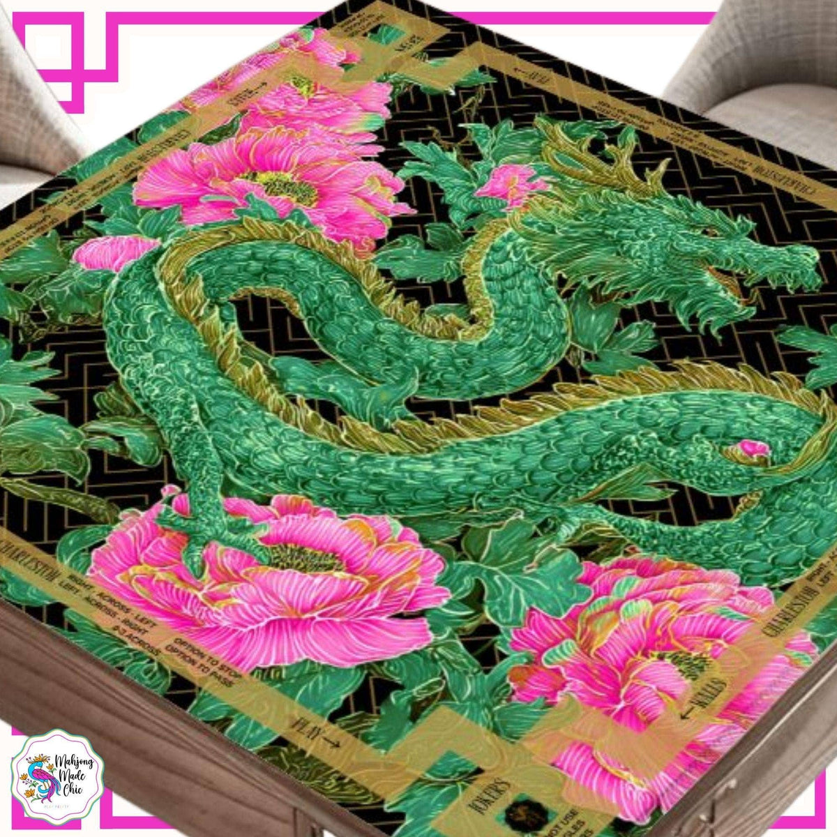 Lady Dragon Mahjong Mat with Instructions