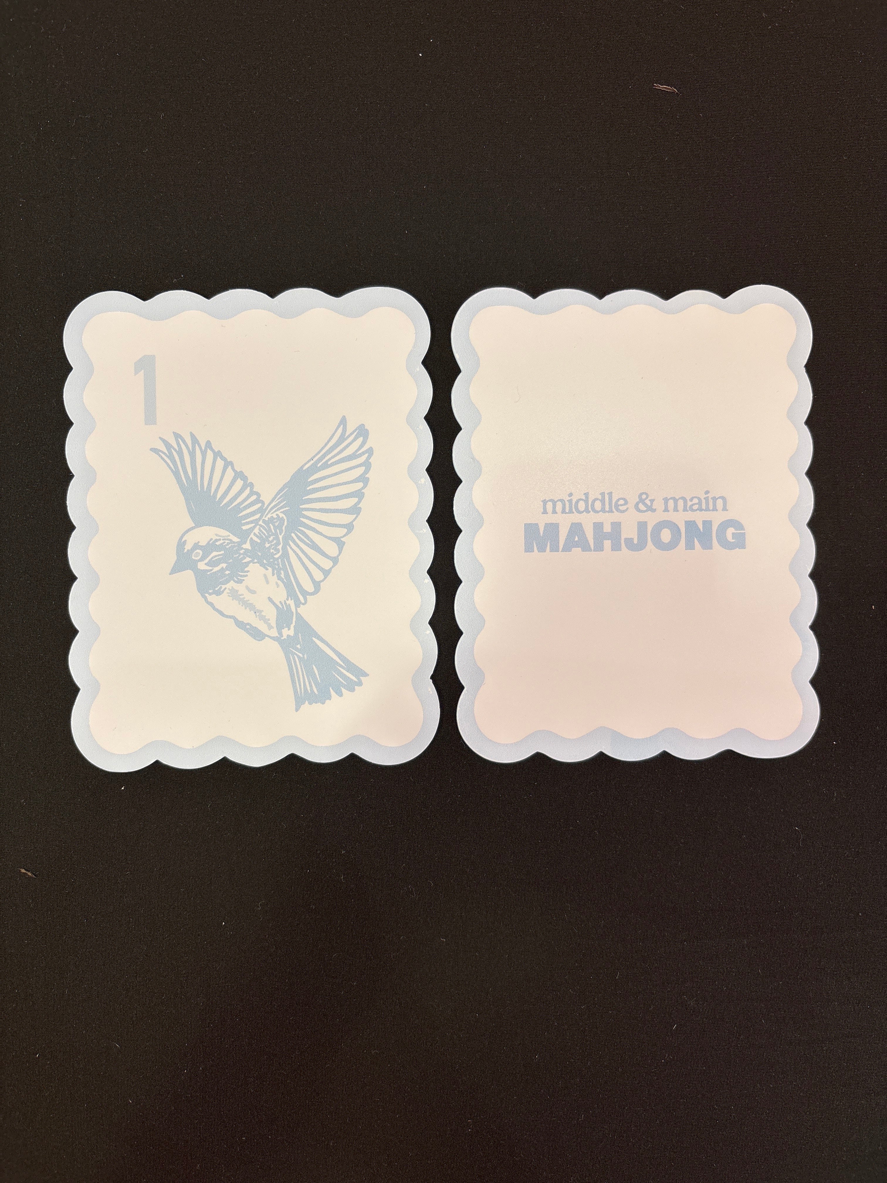 Middle and Main Mahjong Blue and White Bird Bam Shufflers (set of 2)