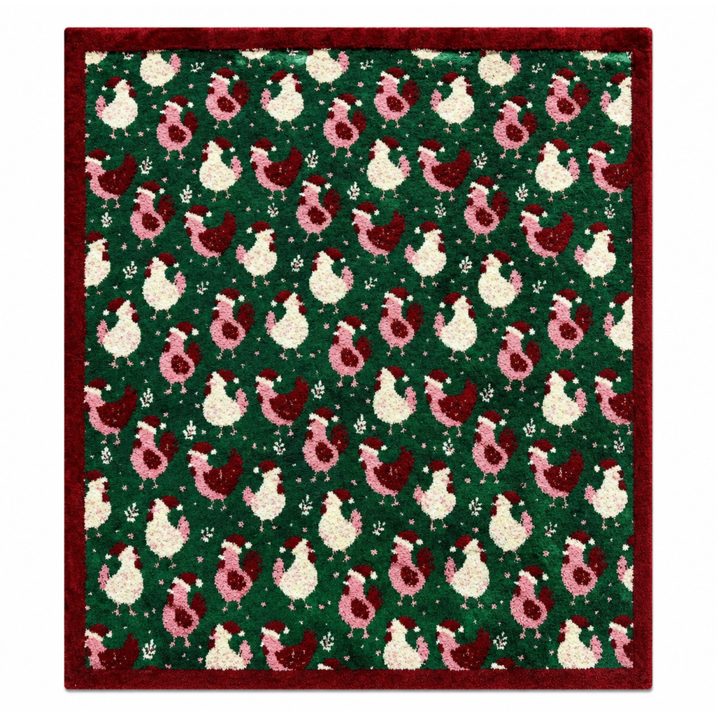 PREORDER Holiday Collection Blanket - Soft as a Cloud Cozy - Holiday Chickens Ships Sept.